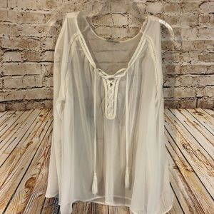 NWT Charlotte Russe BOHO SHEER FESTIVAL TOP